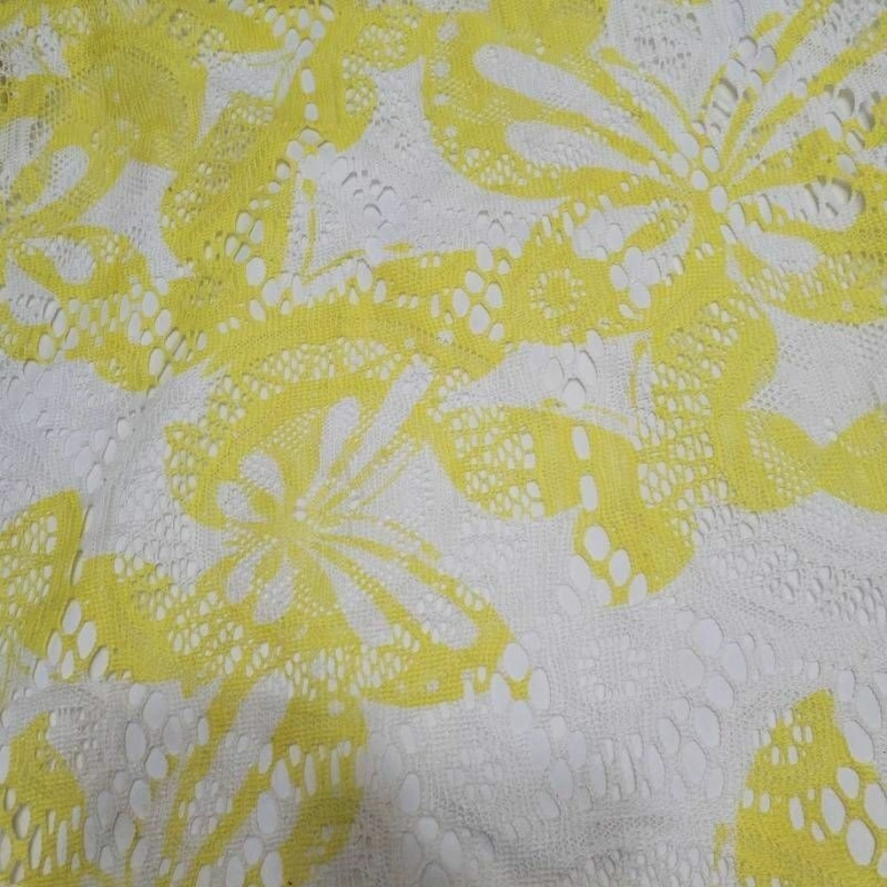 My Michelle Girls A-Line Yellow Butterfly Crochet Lace Keyhole Back Tie Fringe14 - Picture 8 of 12